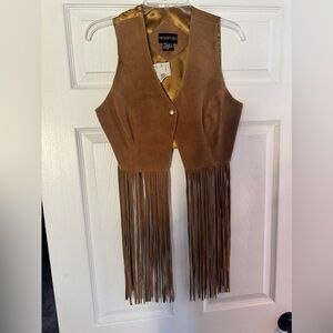 Passport Tan Fringe Vest